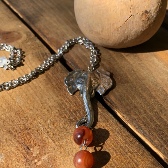 Elephant Carnelian Necklace 🐘 - Picture 1 of 3